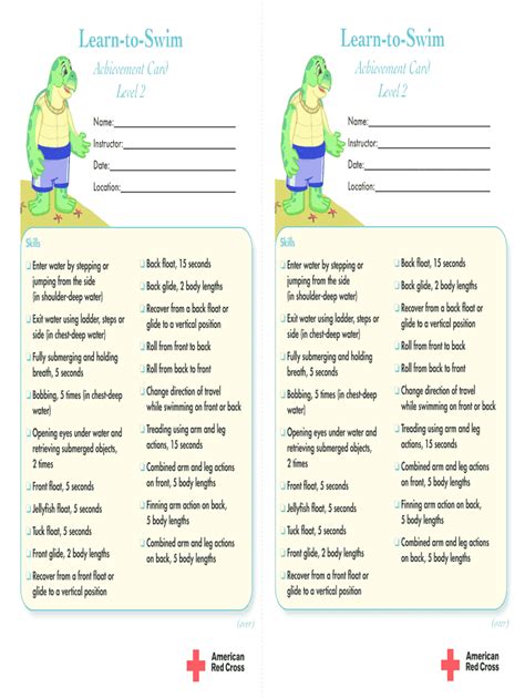 Learn To Swim Card - Fill Online, Printable, Fillable, Blank | pdfFiller