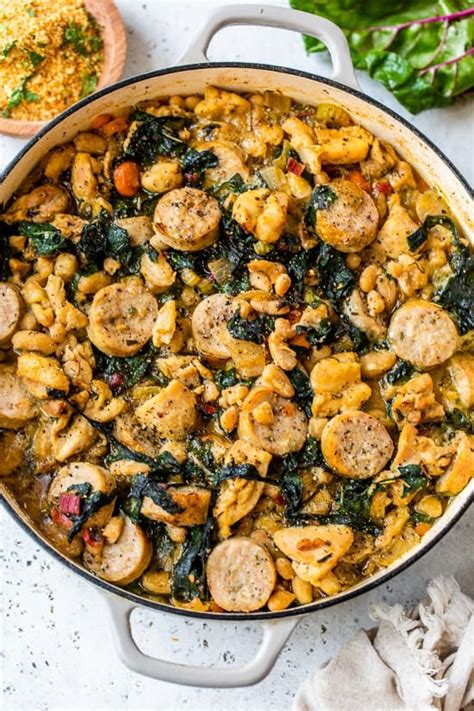 Chicken Cassoulet With Sausage And Swiss Chard Recipe Chronicle