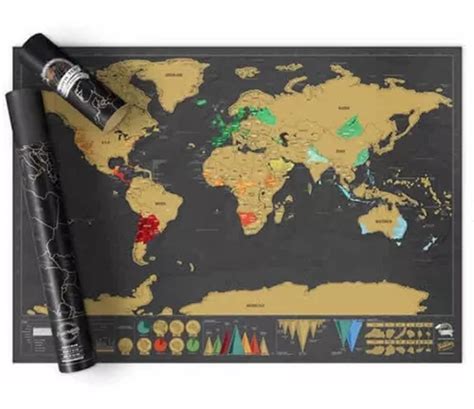 Mapa Para Raspar Viaje Mapamundi Scratch Deluxe X Grande