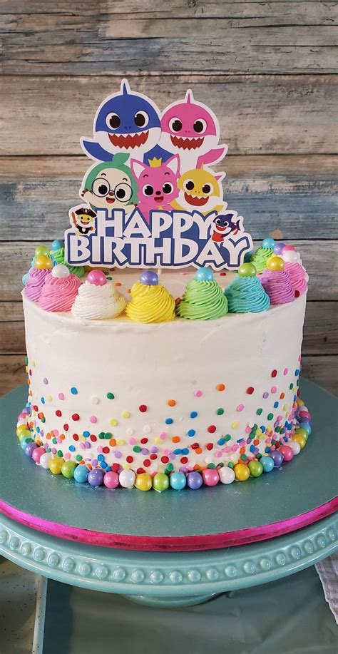 Baby Shark Pinkfong And Hogi Cake Feb Baby Birthday Cakes