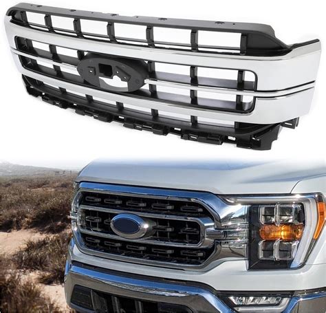 Kuafu Front Bumper Grille Compatible With 2021 2023 Ford F150 Sport Lariat Grill