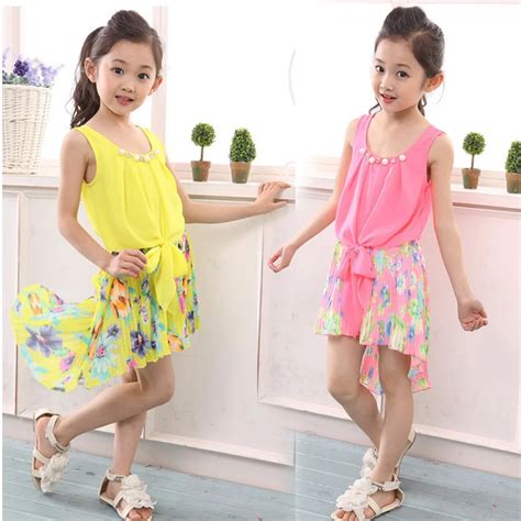 Retail New Summer Kids Girl Chiffon Dresses Floral Beach Dress Children Casual Clothes Baby ...