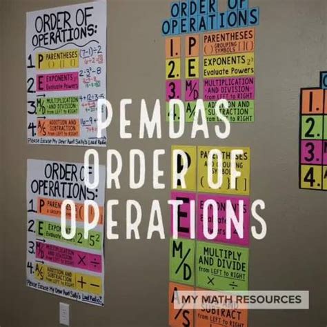 Pemdas Order Of Operations Poster Bulletin Board And Anchor Chart