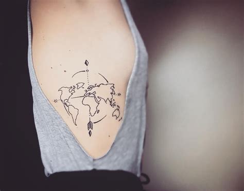 35 Unique Travel Tattoos To Fuel Your Tattoos Map Tattoos