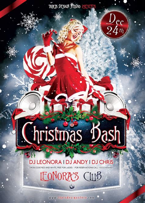 Christmas Bash Flyer Template Party Flyers For Photoshop