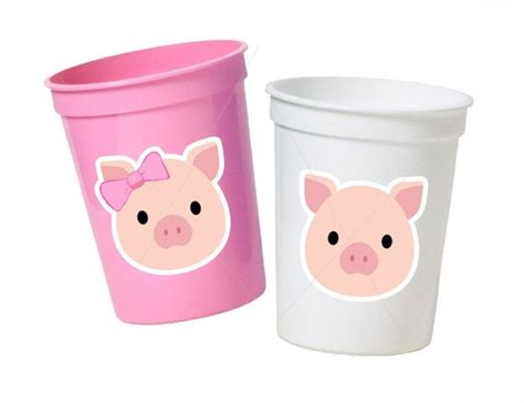 Farm Animal Cups Cow Party Cups Pig Party Cups Sheep Party Etsy