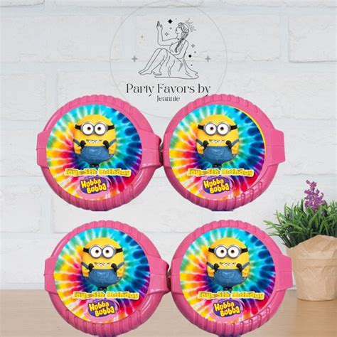 Minions Hubba Bubba Sticker Labels Birthday Party Favor Hubba Etsy