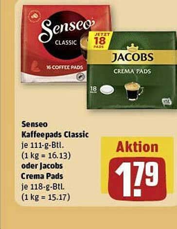 Senseo Kaffeepads Classic Oder Jacobs Crema Pads Angebot Bei Rewe