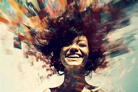 Retrato De Una Bella Joven Con El Pelo Volando Por Los Aires Foto Premium