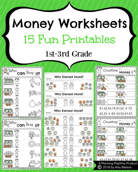 Money Worksheets For 2nd Grade Planning Playtime Worksheets Library