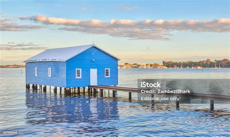 Blue Boathouse Stock Photo - Download Image Now - Perth - Australia ...