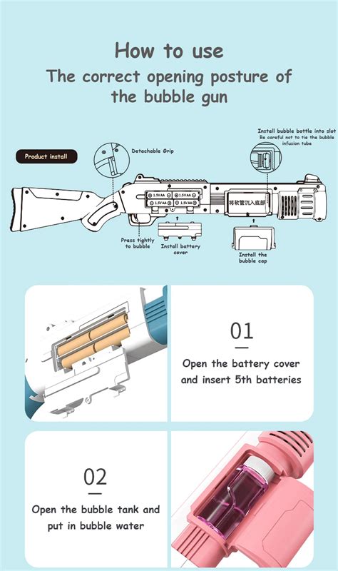 Machine A Bulles Long Blue Fusil Bulles Lectrique Trous