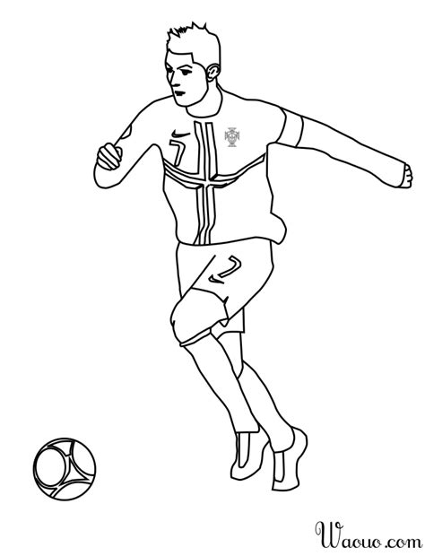 Coloriage Cristiano Ronaldo foot à imprimer et colorier