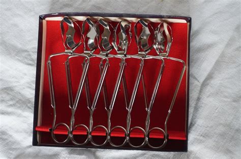 Vintage Snail Serving Tongs Set Of 6 French Vintage Stainless Etsy