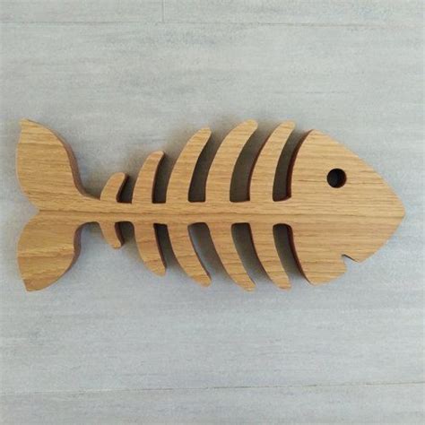 Dessous De Plat En Ch Ne Squelette De Poisson Cr Ation Artisanale