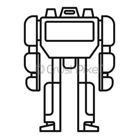 Space Robot Transformer Icon Outline Style Stock Vector Crushpixel