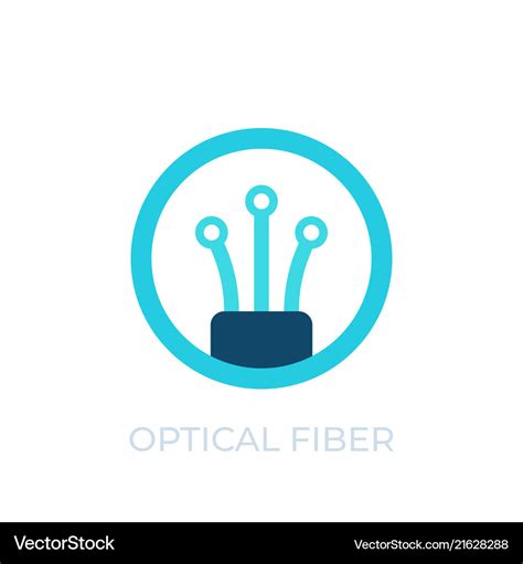 Optical Fiber Icon Logo On White Royalty Free Vector Image