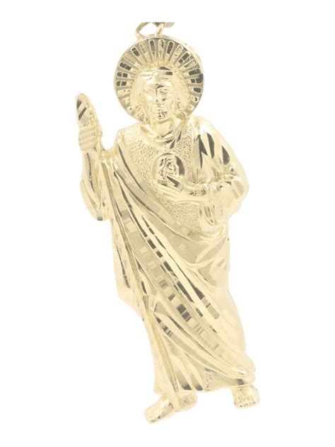 Vintage 14k Gold St Jude Religious Pendant Charm Etsy