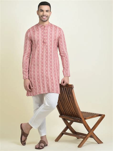 Deyann Pure Cotton Printed Kurta Pyjama Set For Men Deyann