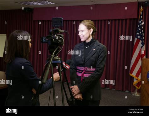 The U.S. Ambassador to Mongolia Piper Campbell conducts an interview ...