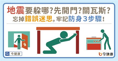 地震要躲哪？先開門？關瓦斯？忘掉錯誤迷思，牢記防身3步驟！ 今健康