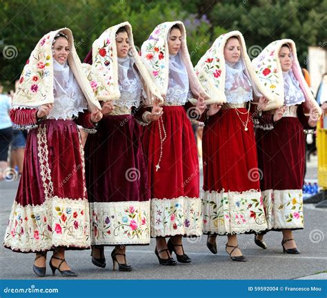 Traditional Costumes Of Sardinia Editorial Stock Image Image Of