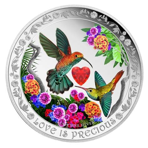 1 oz. Fine Silver Coloured Coin â Love is Precious: Hummingbirds â ...