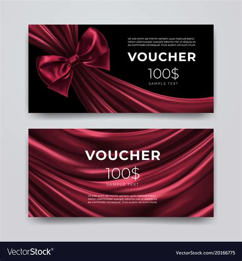 Gift Voucher Design Template Set Of Premium Vector Image