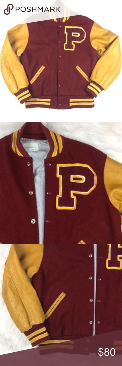 Mens Letterman Varsity Jacket Maroon Gold Wool Varsity Jacket