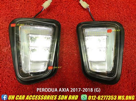 Perodua Axia 2017 2018 G SPEC Front Bumper Led Drl Daylight Light