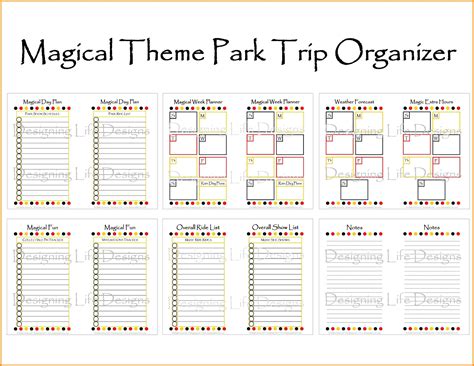 Disney Trip Itinerary Template