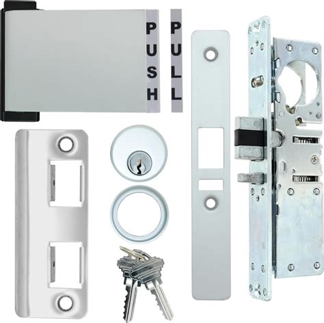 Amarlite Right Hand Commercial Door Deadlatch Lock Kit 1 1 8 In Backset Includes Outside