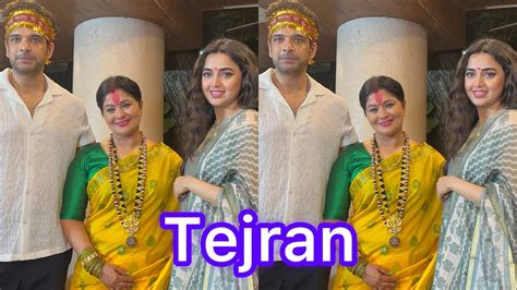 Tejasswi Prakash Karan Kundra Tejran Attend Sudha Chandran Mata Ki