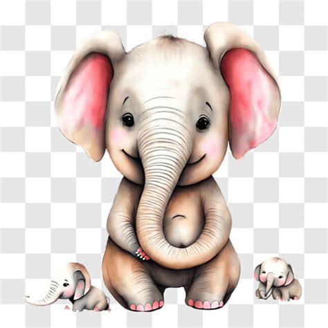 Baixe Elefante Cartoon Brincalh O Dois Beb S Ador Veis Png