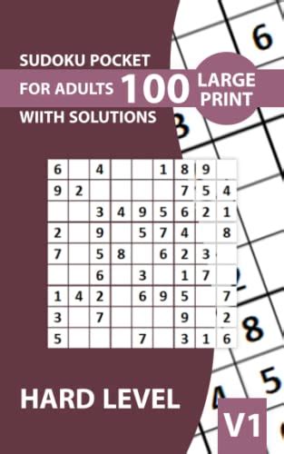 Sudoku Pocket For Adults Large Print Sudoku For Adults And Seniors