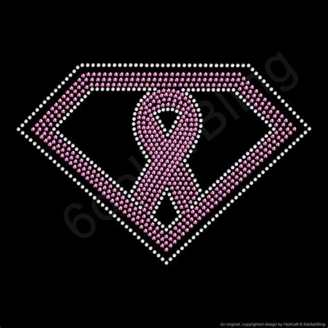 Faith Pink Breast Cancer Ribbon Iron On Rhinestone Etsy