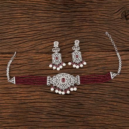 Buy Cz Bandhai Necklace With Rhodium Plating Kanhai Jewels