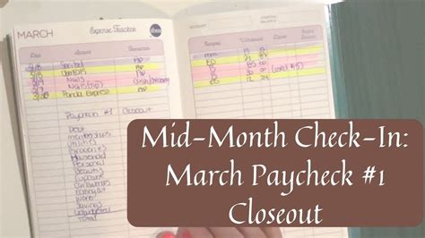Mid Month Check In March Paycheck 1 Closeout Youtube