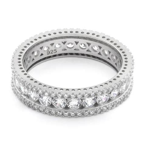 Sterling Silver Eternity Round Cz Ring