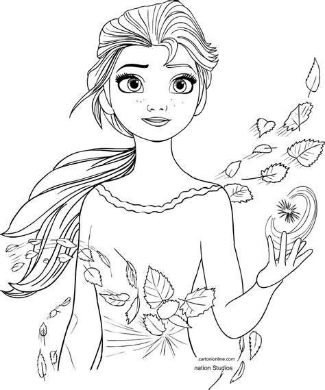 Elsa From Frozen 2 Coloring Page