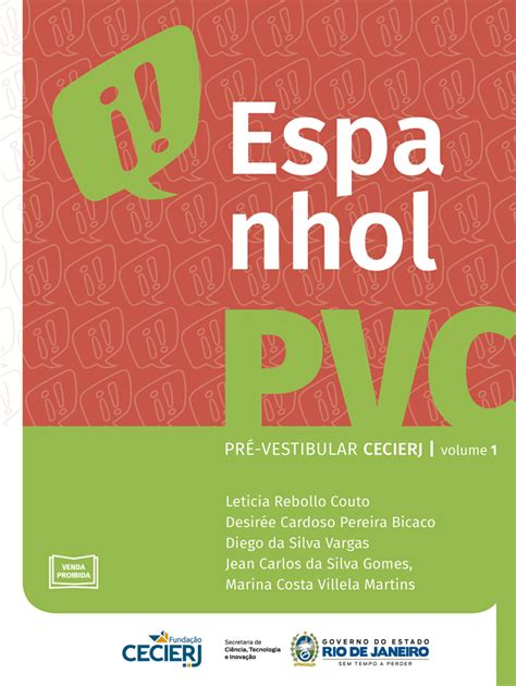 PDF Espanhol Pré Vestibular CECIERJ Volume 1