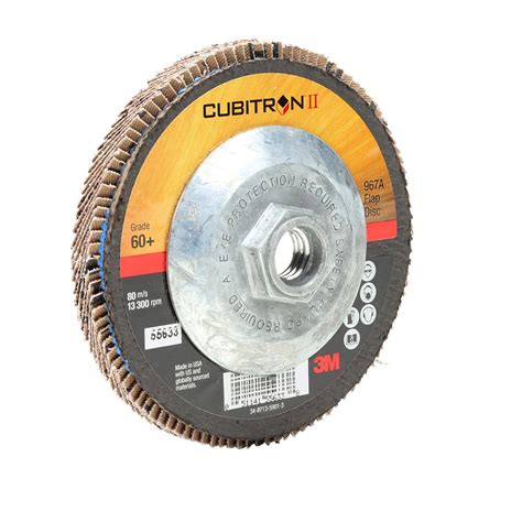 3M 55633 Cubitron II Flap Disc 967A 60 T27 Quick Change 4 1 2 In 5