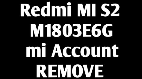 Redmi Disable MiCloud Xiaomi Redmi S2 YSL M1803E6E YouTube