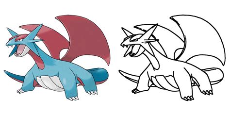 Salamence Coloring Page Print Ideashortcut