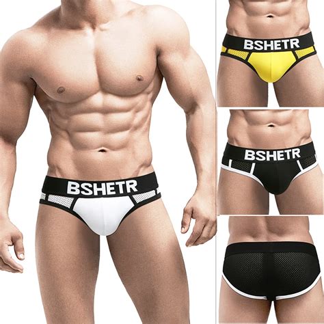 3 Pcs Lot BSHETR Brand New Arrival Men Mesh Underwear Sexy Male V Pouch