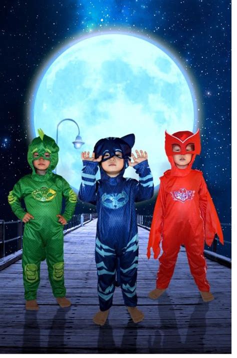 Blue Green Red Boy Girl Pj Masks Costumepajamas With Mask Kid Costumes