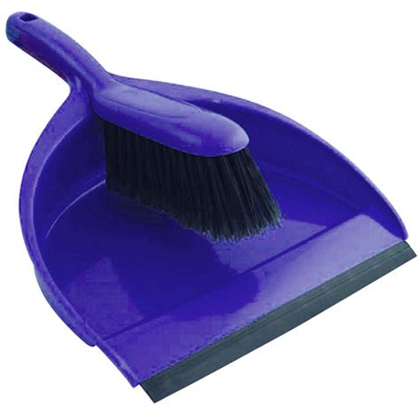 Soft Dustpan Brush Set Blue Sweeping Brushes Dust Pans