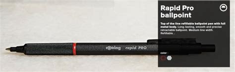 ROtring Rapid Pro Retractable Ballpoint Technical Drawing Pen Medium