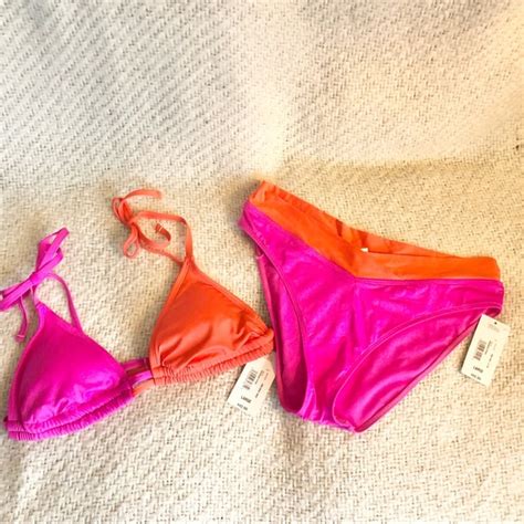 Sugar Beach Swim Sugar Beach Neon Pink Orange Bikini Nwt Poshmark