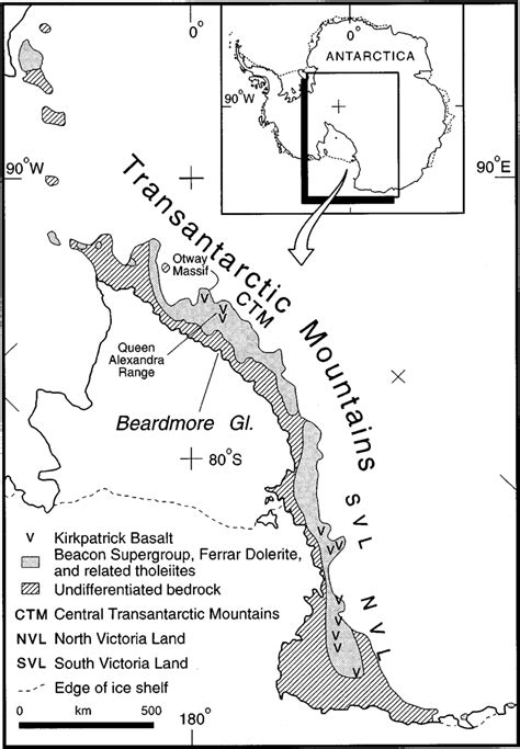 Map Of The Transantarctic Mountains Showing Location Of Study Area In